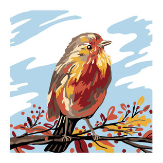 Schilderen op nummer canvas 35cm x 35cm - Fall Bird