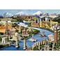 Wooden City, 2in1 Houten Legpuzzel, World Landmarks, 37,5x25,4cm