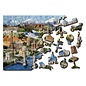 Wooden City, 2in1 Houten Legpuzzel, World Landmarks, 37,5x25,4cm