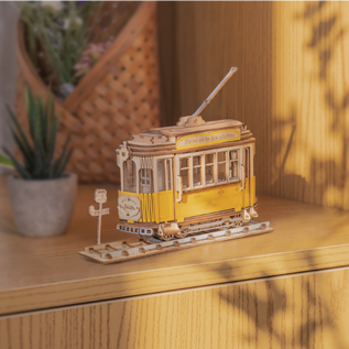 3D Houten Puzzel Tramcar, 18x5,8x14cm