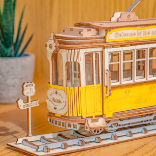 3D Houten Puzzel Tramcar, 18x5,8x14cm