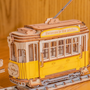 3D Houten Puzzel Tramcar, 18x5,8x14cm