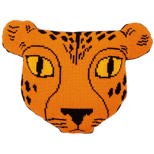 Kruissteekvormkussen kit met rug Eva M Cheetah