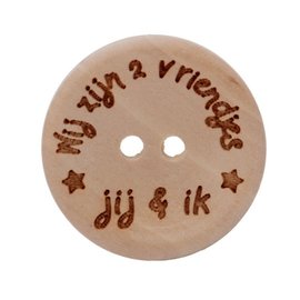 Knop Wij zijn 2 vriendjes 25mm