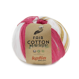 Katia FAIR COTTON MARINER 206 Fuchsia-Wit-Lichtroze-Camel bad 50921