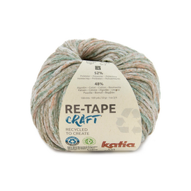 Katia RE-TAPE CRAFT 302 Groenblauw-Bleekbruin-Licht oranje-Wit bad 50849