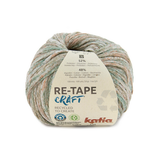 Katia RE-TAPE CRAFT 302 Groenblauw-Bleekbruin-Licht oranje-Wit bad 50849