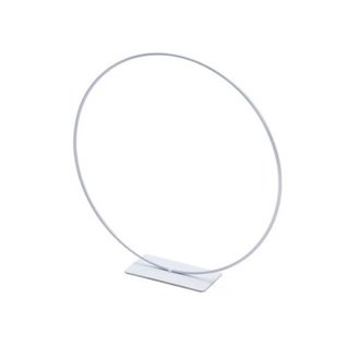 Metalen draadvorm ring op voet wit 30cm