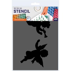 Engelen Sjabloon A5 Formaat Kunststof - Uitsnede 18,5cm breed