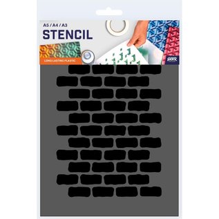 Bakstenen Patroon Sjabloon A4 Formaat Kunststof - Uitsnede 16cm breed