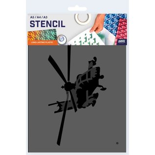 Helikopter sjabloon - 2 lagen kunststof A3 stencil