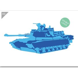 Tank sjabloon - 2 lagen kunststof A3 stencil