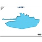 Tank sjabloon - 2 lagen kunststof A3 stencil