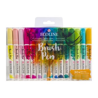 ECOLINE Set van 30 Brush Pens - Additioneel