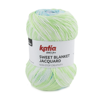 Katia Sweet Blanket Jacquard 305 Mintgroen-Waterblauw-Hemelsblauw bad 44073