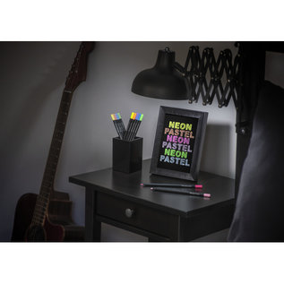 Faber-Castell Kleurpotlood Faber-Castell Black Edition 12 stuks neon+pastel in karton etui