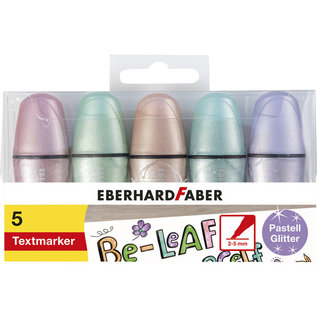 Markeerstift Eberhard Faber mini glitter pastel etui 5 stuks