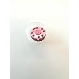 Drukknoop rond 15mm geruit D-24 roze per stuk
