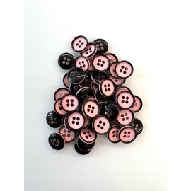 Knoop rond 12mm D20 roze per stuk