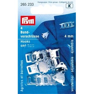 prym ROK-EN BROEKHAKEN 4mm ZILVER