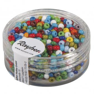 Rocailles - Borduurkralen, 2,6 mm ø, opaak, Doos 17g, assorti