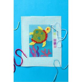 Halve kruissteek pakket Schildpad 13 x 18 cm