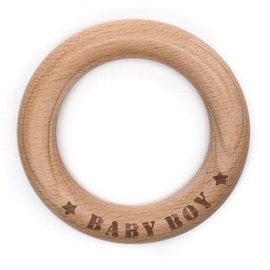 Durable Bijtring beukenhout Baby Boy, 1 stuk