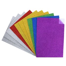 10 zelfklevende glitter foam coupons 2mm - 21 x 29,7 cm