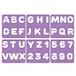 6 NUMMERS & LETTERS stencils in onbreekbaar plastic - 14 x 14 cm