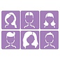 6 HAIRSTYLES stencils in onbreekbaar plastic - 14 x 14 cm