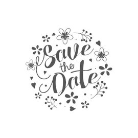 Houten stempel "Save the Date"