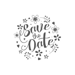 Houten stempel "Save the Date"