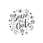 Houten stempel "Save the Date"