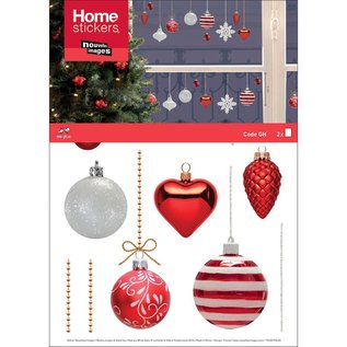 Homesticker Rode Kerstballen voor Raam