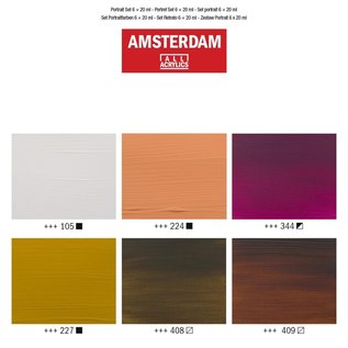 Amsterdam Standard Series acrylverf portret set | 6 × 20 ml