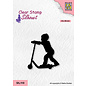 Nellie's Choice Clear Stamps silhouette "boy with scooter" 44x50mm