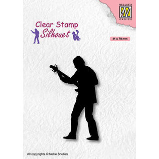 Nellie's Choice Clear Stamps teenager serie "Guitar player" 41x70mm