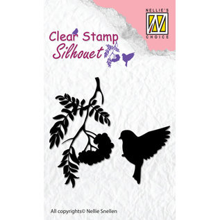 Nellie's Choice Silhouette Clear Stamps "Birdsong-3" (55x50mm)