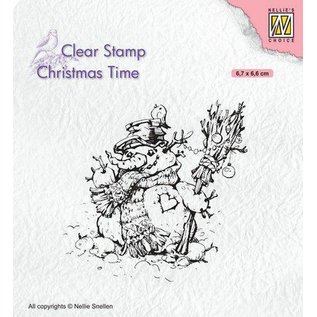 Nellie's Choice Clear stamps Christmas time "Snowman" 67x56mm