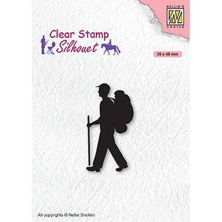 Nellie's Choice Clear Stamps silhouettes "backpacker" 26x48mm