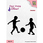 Nellie's Choice Clear Stamps silhouette "boys playing soccer" 79x52mm