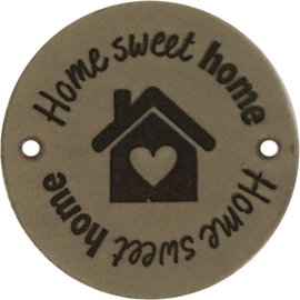 Leren Label Home Sweet Home rond