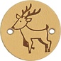 Leren Label Deer rond 2cm - 2st.