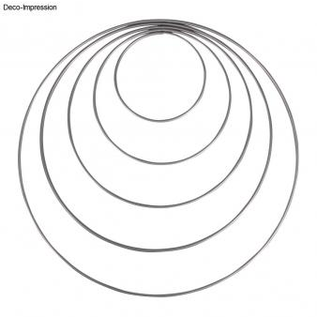 Metalen dromenvanger ring bedekt 10cm Grijs