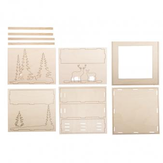 Rayher Houten bouwset 3D lijst Winterland