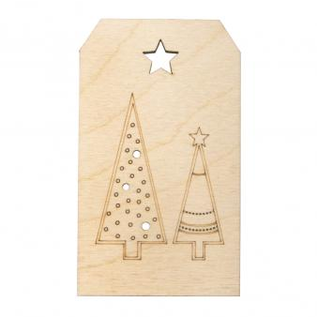 Houten Hanger, FSC Mix Credit, 4,8x8,2cm, kerstboom, naturel