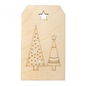 Houten Hanger, FSC Mix Credit, 4,8x8,2cm, kerstboom, naturel, 12 stuks