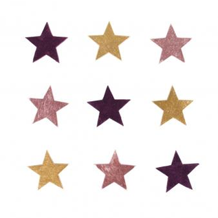 Strooihoutjes sterren gesorteerd, 3,3cm , met lijmdot, 9st.