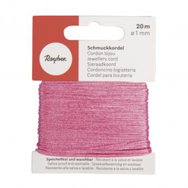 Sieraadkoord, roze, 0 1 mm, 20 M