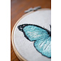 Borduur kit met borduurring Blauwe vlinder Ø 13 cm